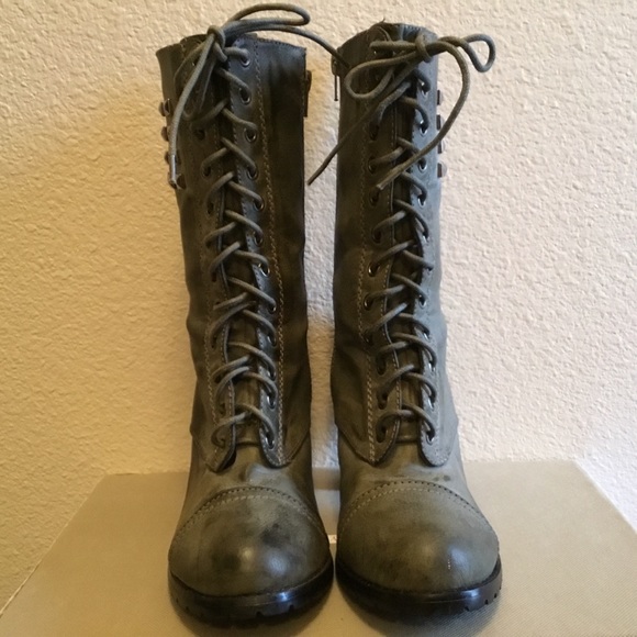 Bucco Capensis weathered faux leather combat boots - Picture 3 of 8